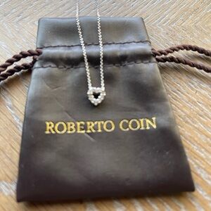 Roberto Coin Tiny Treasures, Diamond  Heart Pendant Necklace